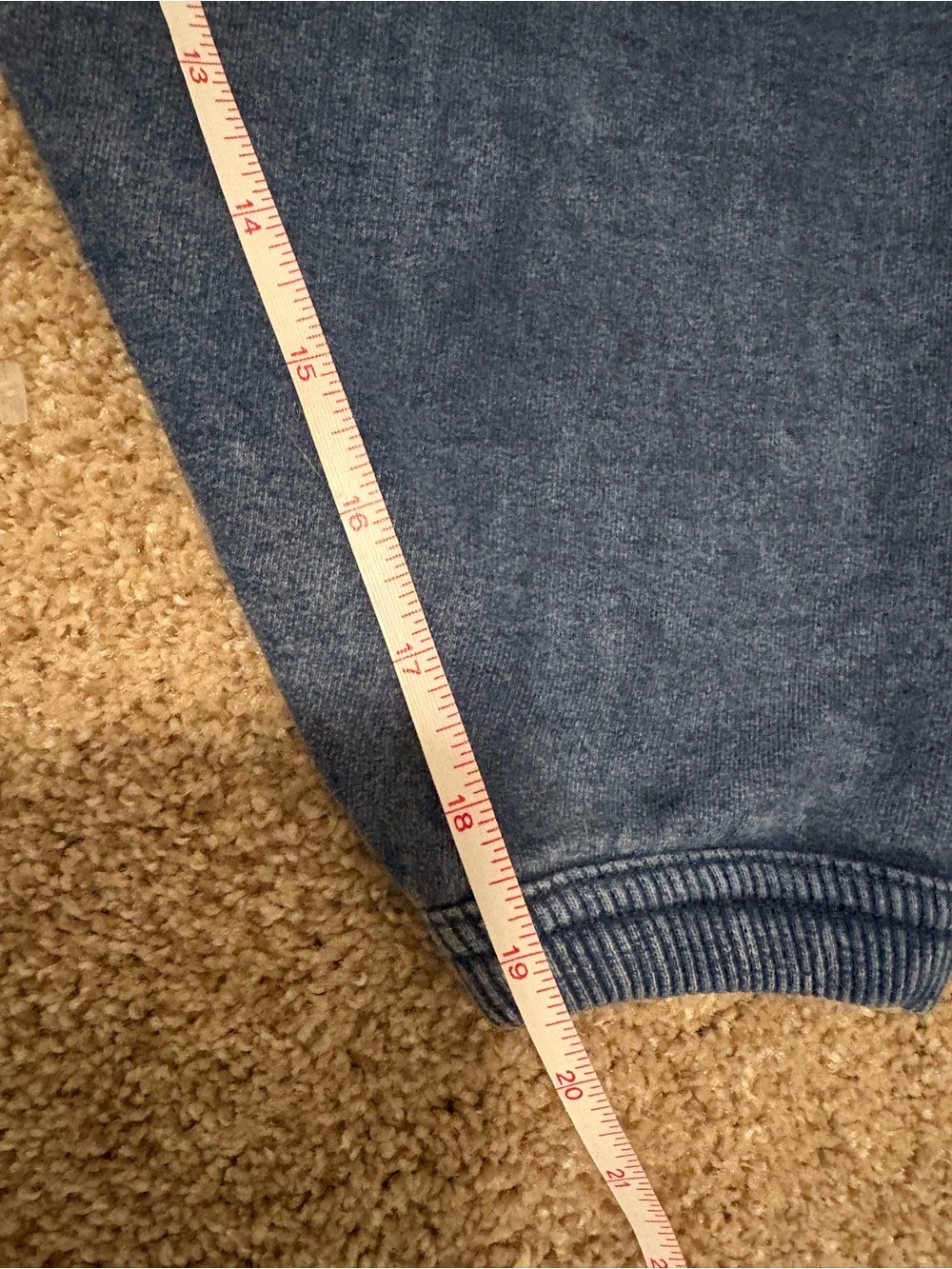 Women’s 90s Vintage Washed Blue Button Front Cardigan Sweatshirt w Shoulder Pads - Picture 14 of 16